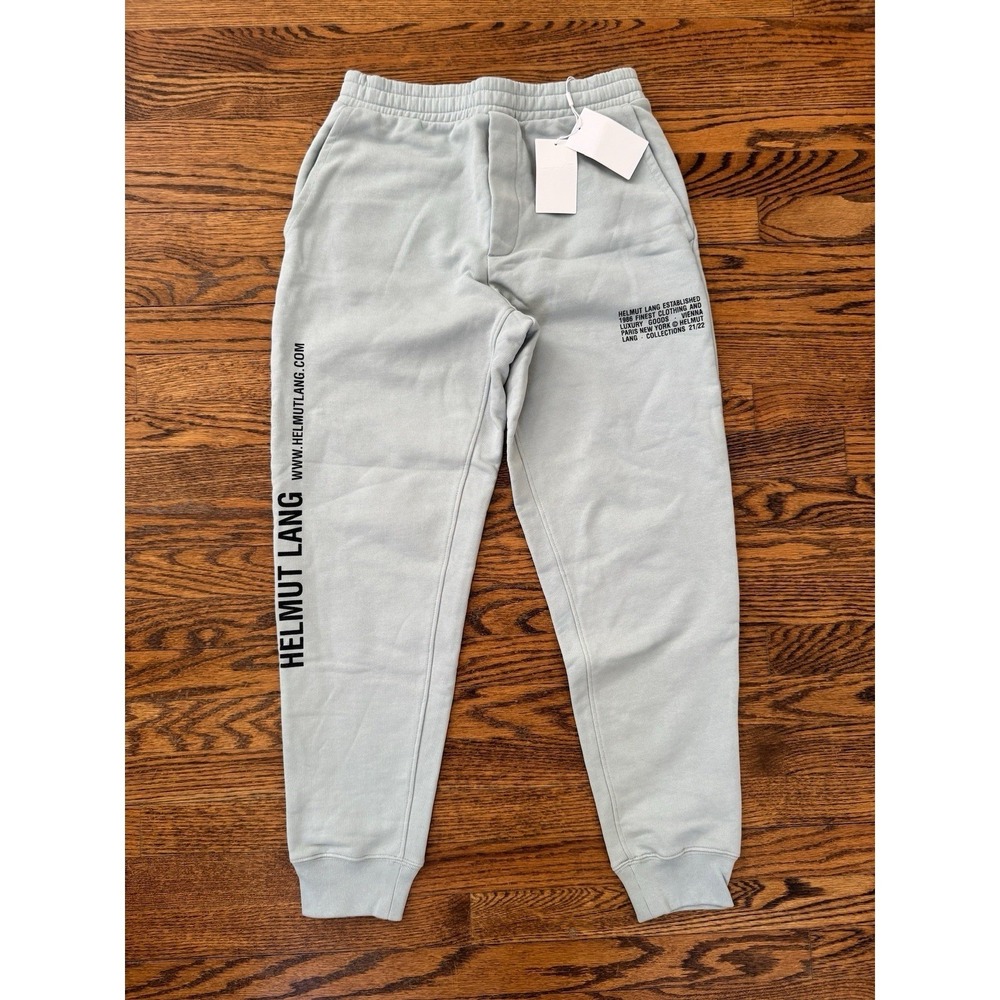 NWT Helmut Lang Logo Iceberg Blue Jogger Sweatpants - Small